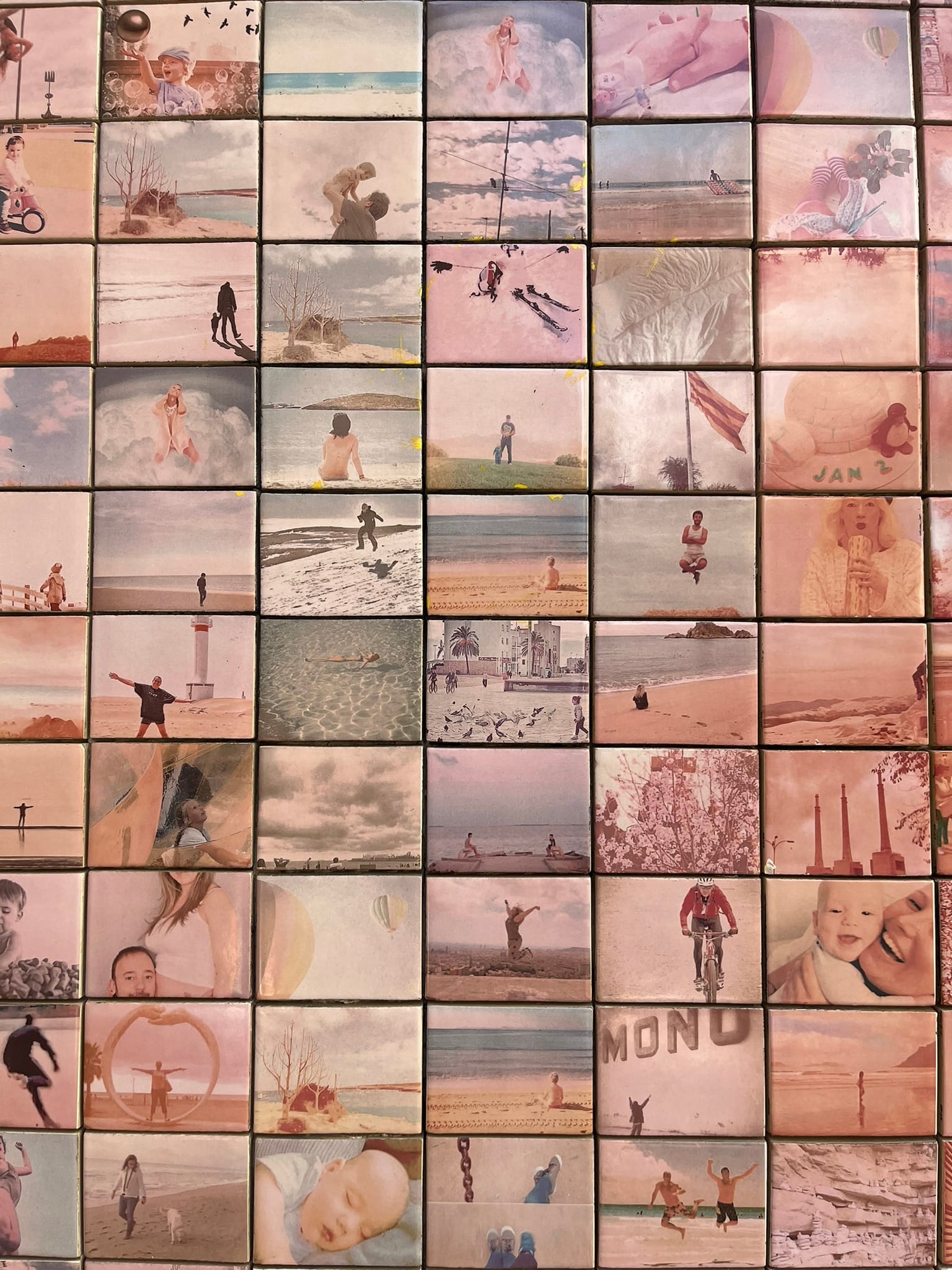 photo tiles creating a mosaic